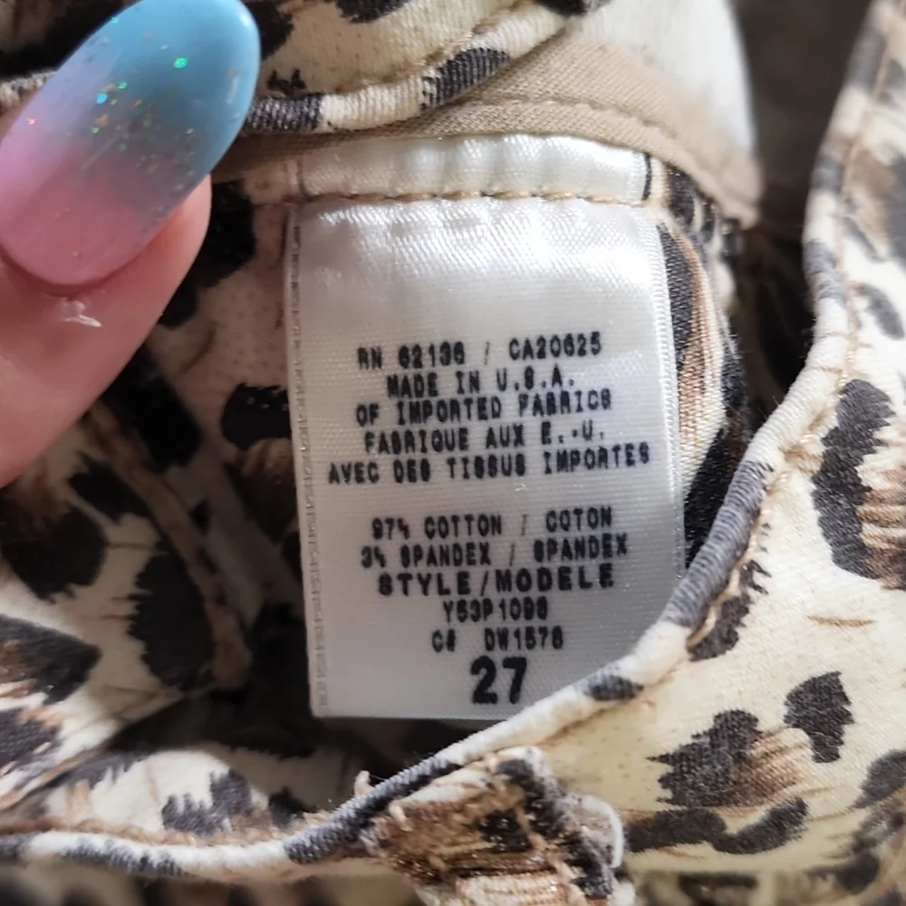Vintage Guess Y2K Skinny Jeans Lowrise Leopard Print Pants